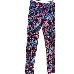 Kira Lifestyle Full Length Monstera Leaf Active Yoga Leggings size Small
